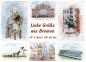 Preview: Postkarte DIN-A6 Aquarell Maritim Kunst Druck Kunstdruck Bremen Bremer Stadtmusikanten Collage Dom Rathaus Souvenir Souvenirs